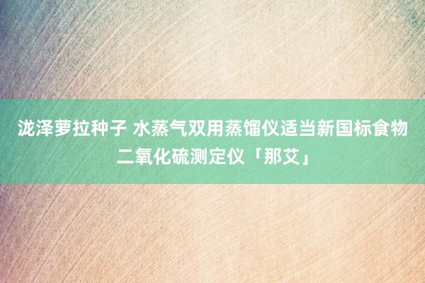 泷泽萝拉种子 水蒸气双用蒸馏仪适当新国标食物二氧化硫测定仪「那艾」