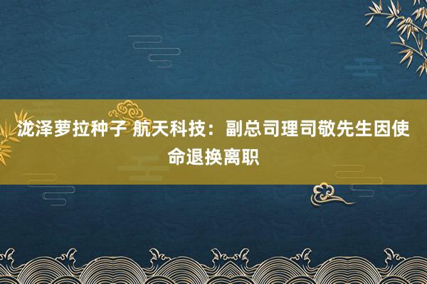 泷泽萝拉种子 航天科技：副总司理司敬先生因使命退换离职