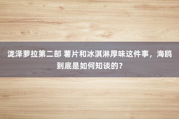 泷泽萝拉第二部 薯片和冰淇淋厚味这件事，海鸥到底是如何知谈的？