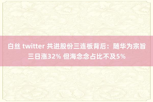 白丝 twitter 共进股份三连板背后：随华为宗旨三日涨32% 但海念念占比不及5%