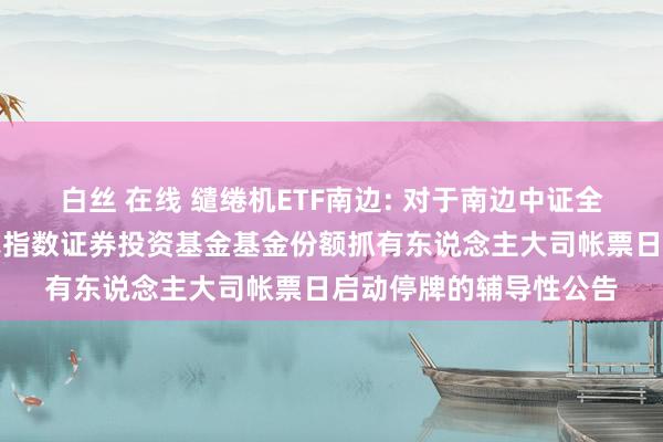 白丝 在线 缱绻机ETF南边: 对于南边中证全指缱绻机交往型洞开式指数证券投资基金基金份额抓有东说念主大司帐票日启动停牌的辅导性公告