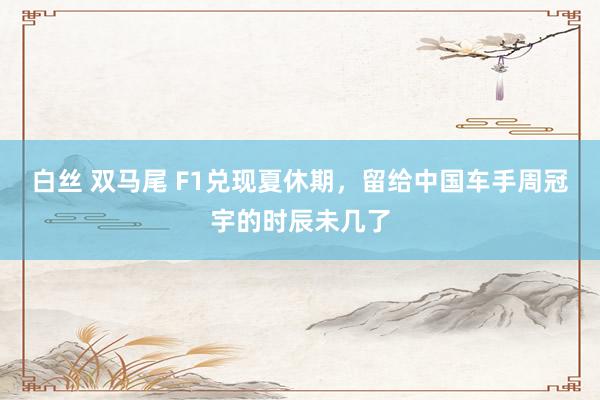 白丝 双马尾 F1兑现夏休期，留给中国车手周冠宇的时辰未几了